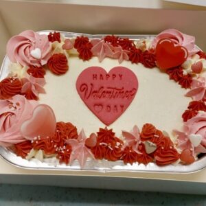 Valentines Madeira Sponge Tray Bake